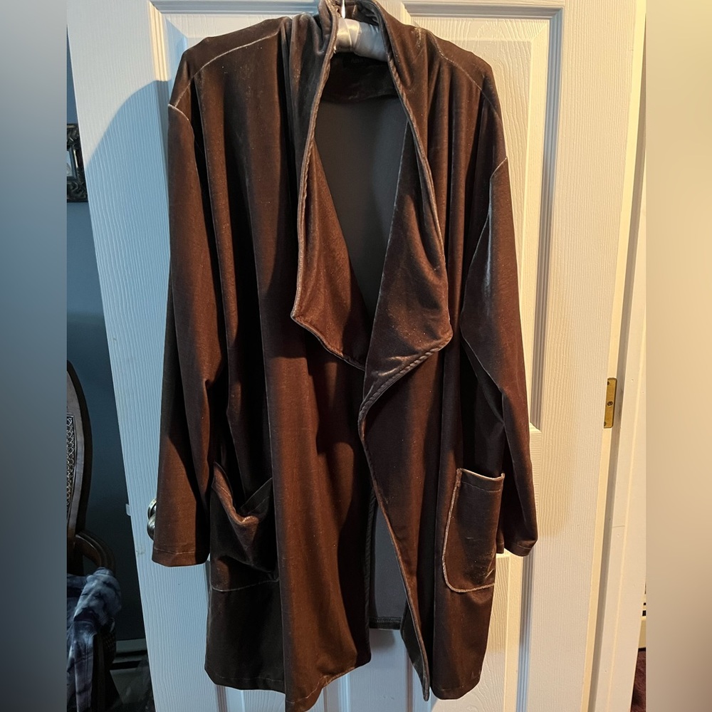 Plus size Taupe Velvet jacket